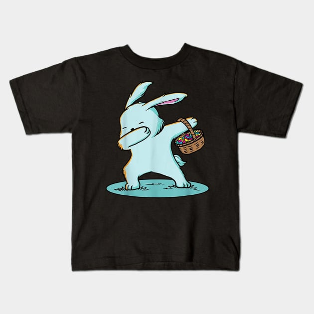 Dabbing Easter Bunny Dab For Boys and Girls Kids T-Shirt by Rich kid